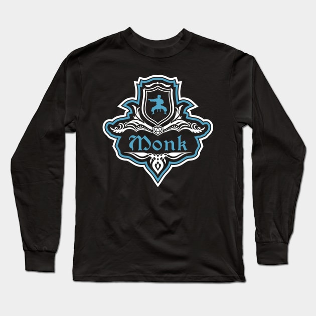 D&D Monk Class Crest Long Sleeve T-Shirt by Sunburst